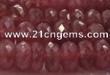 CRZ1105 15.5 inches 6*10mm faceted rondelle AAA+ grade ruby beads