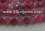 CRZ1120 15.5 inches 4mm faceted round natural ruby gemstone beads