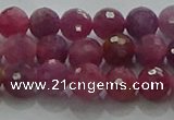 CRZ1121 15.5 inches 5mm faceted round natural ruby gemstone beads