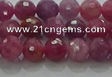 CRZ1122 15.5 inches 6mm faceted round natural ruby gemstone beads