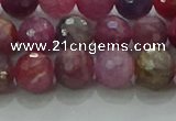 CRZ1123 15.5 inches 7mm faceted round natural ruby gemstone beads