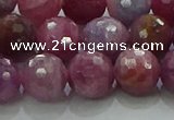 CRZ1125 15.5 inches 9mm faceted round natural ruby gemstone beads