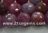 CRZ1126 15.5 inches 10mm faceted round natural ruby gemstone beads