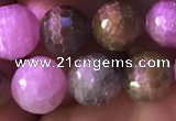 CRZ1132 15.5 inches 8mm faceted round ruby sapphire beads