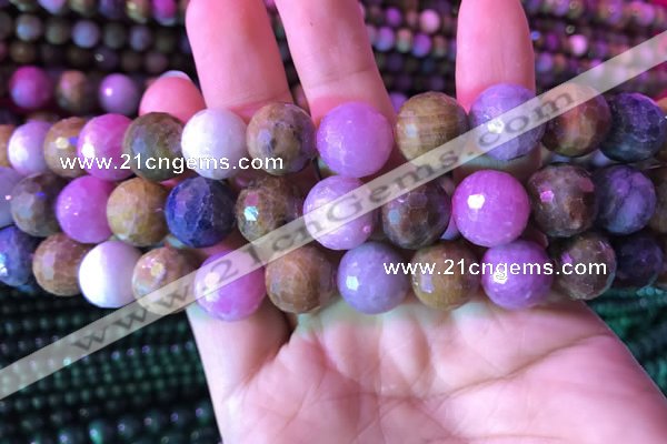 CRZ1134 15.5 inches 12mm faceted round ruby sapphire beads