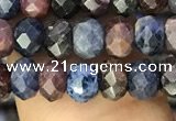 CRZ1136 15.5 inches 4*5mm faceted rondelle ruby & sapphire beads