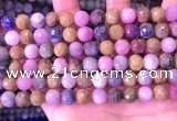 CRZ1142 15.5 inches 8mm faceted round ruby sapphire beads