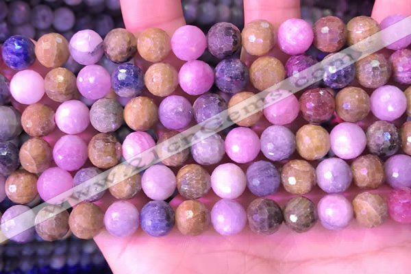 CRZ1142 15.5 inches 8mm faceted round ruby sapphire beads