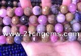 CRZ1145 15.5 inches 12mm faceted round ruby sapphire beads