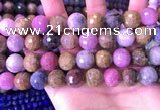 CRZ1146 15.5 inches 13mm faceted round ruby sapphire beads
