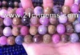 CRZ1146 15.5 inches 13mm faceted round ruby sapphire beads