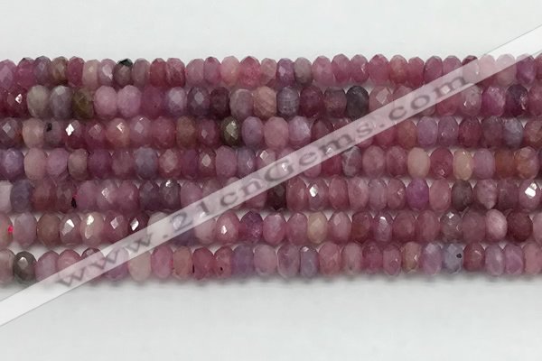 CRZ1151 15.5 inches 3.5*5.5mm faceted rondelle natural ruby beads