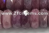 CRZ1155 15.5 inches 5*12mm faceted rondelle natural ruby beads