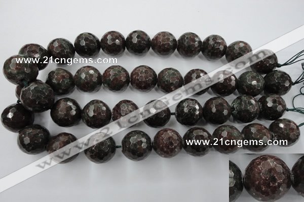 CRZ208 15.5 inches 20mm faceted round ruby zoisite gemstone beads