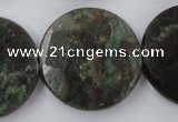 CRZ219 15.5 inches 30mm faceted coin ruby zoisite gemstone beads