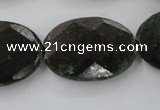 CRZ228 15.5 inches 20*30mm faceted oval ruby zoisite gemstone beads