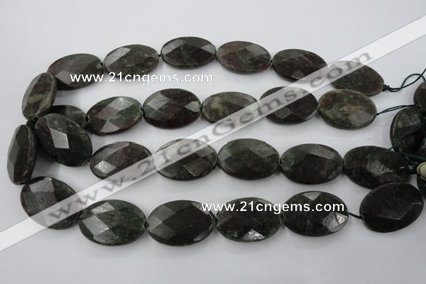 CRZ228 15.5 inches 20*30mm faceted oval ruby zoisite gemstone beads