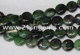 CRZ23 15.5 inches 8mm flat round ruby zoisite gemstone beads