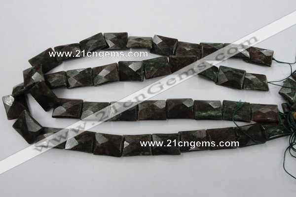 CRZ245 15.5 inches 15*20mm faceted rectangle ruby zoisite gemstone beads