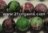 CRZ359 15.5 inches 15mm faceted round natural ruby zoisite beads
