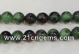 CRZ452 15.5 inches 8mm round ruby zoisite gemstone beads