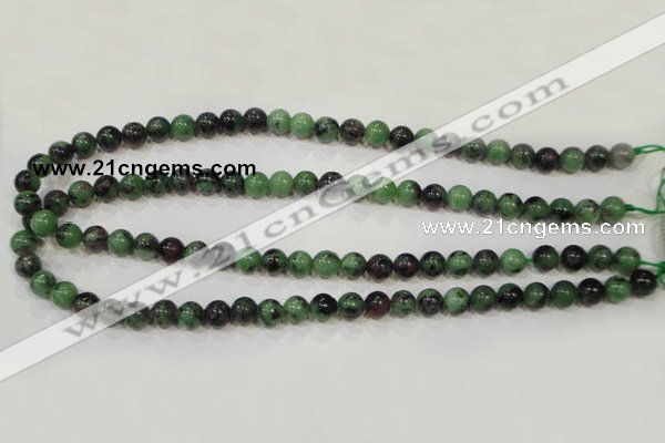 CRZ452 15.5 inches 8mm round ruby zoisite gemstone beads