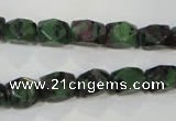 CRZ465 15.5 inches 7*10mm faceted nuggets ruby zoisite gemstone beads