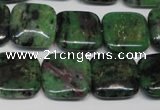 CRZ47 15.5 inches 18*18mm square ruby zoisite gemstone beads