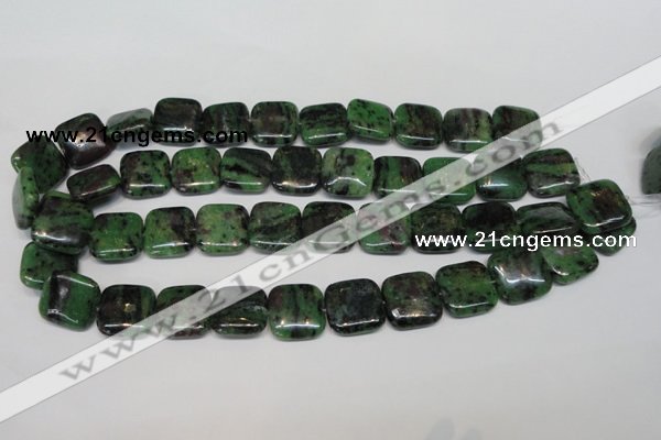 CRZ47 15.5 inches 18*18mm square ruby zoisite gemstone beads