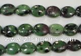 CRZ479 15.5 inches 8*10mm oval ruby zoisite gemstone beads