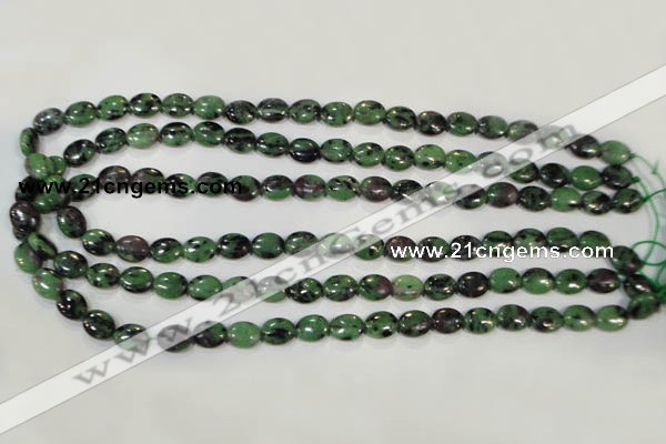CRZ479 15.5 inches 8*10mm oval ruby zoisite gemstone beads