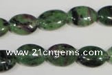 CRZ480 15.5 inches 10*14mm oval ruby zoisite gemstone beads