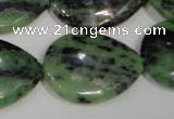 CRZ490 15.5 inches 22*30mm flat teardrop ruby zoisite gemstone beads