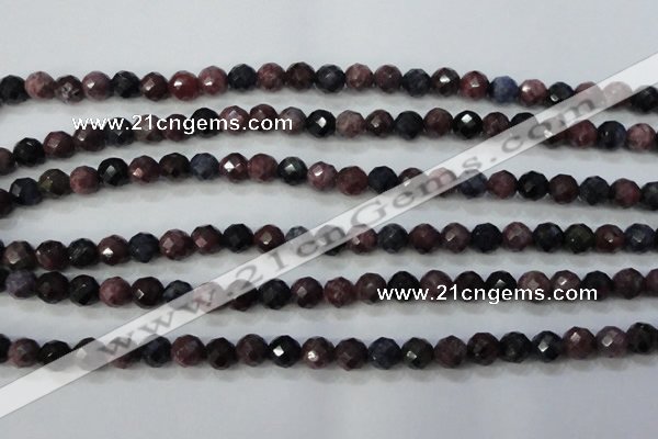 CRZ511 15.5 inches 6mm faceted round natural ruby sapphire beads