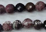 CRZ512 15.5 inches 8mm faceted round natural ruby sapphire beads