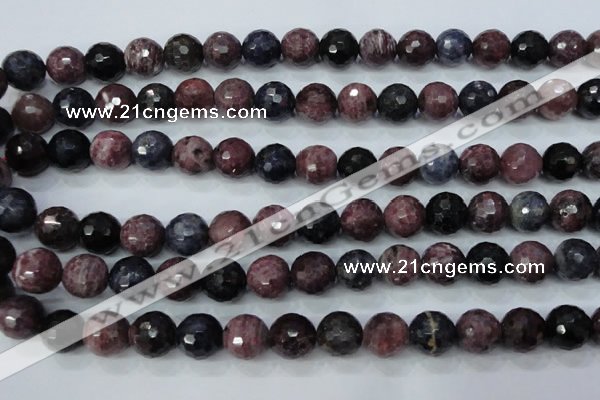 CRZ513 15.5 inches 10mm faceted round natural ruby sapphire beads