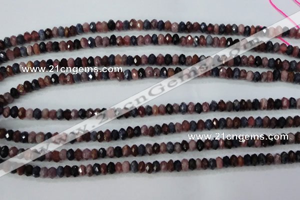 CRZ521 15.5 inches 3*4mm faceted rondelle natural ruby sapphire beads