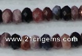 CRZ522 15.5 inches 4*6mm faceted rondelle natural ruby sapphire beads