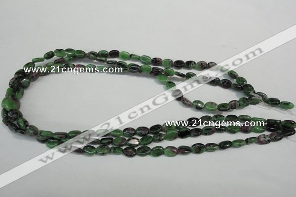 CRZ59 15.5 inches 6*8mm oval ruby zoisite gemstone beads