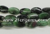 CRZ60 15.5 inches 8*12mm oval ruby zoisite gemstone beads