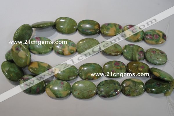 CRZ618 15.5 inches 22*30mm oval New ruby zoisite gemstone beads