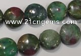 CRZ623 15.5 inches 14mm flat round New ruby zoisite gemstone beads