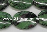 CRZ63 15.5 inches 22*30mm oval ruby zoisite gemstone beads