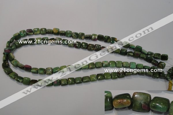 CRZ630 15.5 inches 8*8mm square New ruby zoisite gemstone beads
