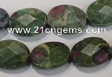 CRZ643 15.5 inches 13*18mm facetec oval New ruby zoisite gemstone beads