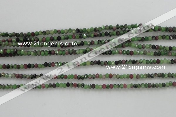 CRZ700 15 inches 2*3mm faceted rondelle ruby zoisite gemstone beads