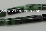 CRZ71 15.5 inches 8*20mm flat tube ruby zoisite gemstone beads