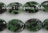 CRZ710 15 inches 15*20mm faceted oval ruby zoisite gemstone beads