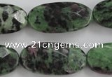 CRZ711 15 inches 15*30mm faceted oval ruby zoisite gemstone beads