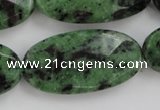 CRZ715 15 inches 20*40mm faceted oval ruby zoisite gemstone beads